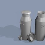Milk Cans in 3D, a CG Blender Rendered Containers