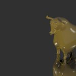 Golden Bull in 3D, a CG Rendered Statues