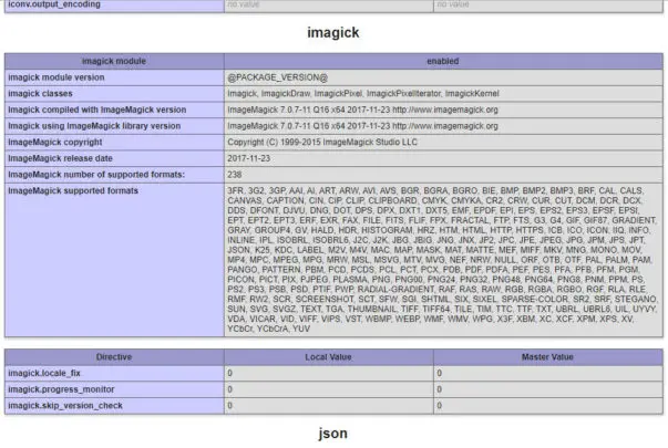 Image Magick phpinfo